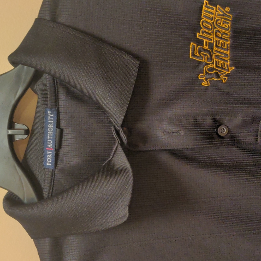 Mens Port Authority black ss golf shirt